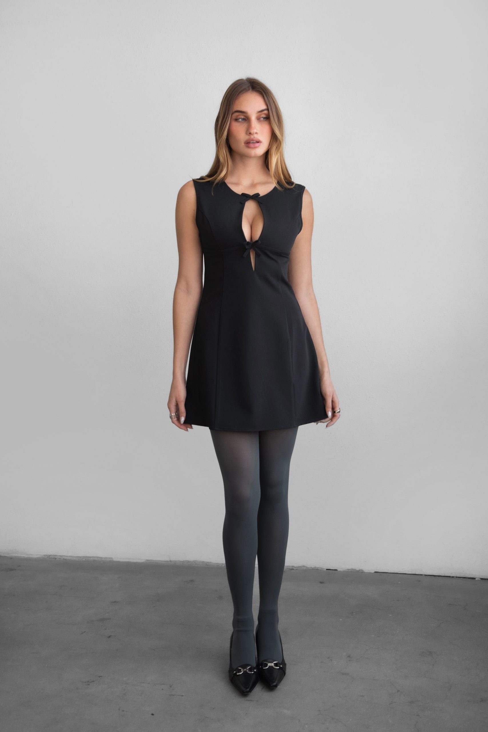 DA31131-BRILYN-wool-dobby-mini-dress-black-front-outfit